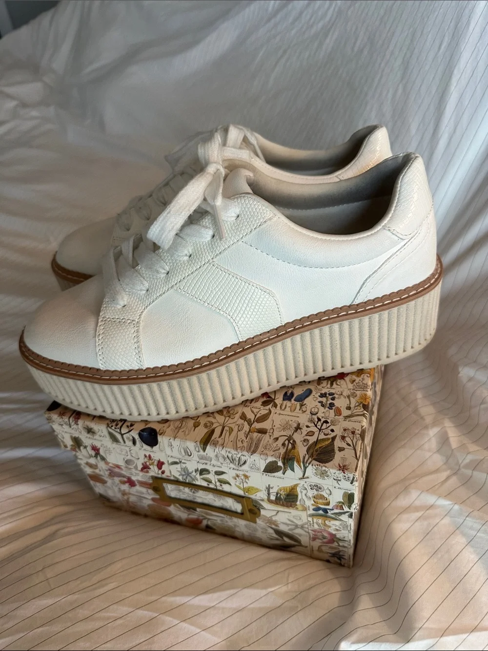 DV by Dolce Vita White/Cream Platform Lace-Up Sneakers